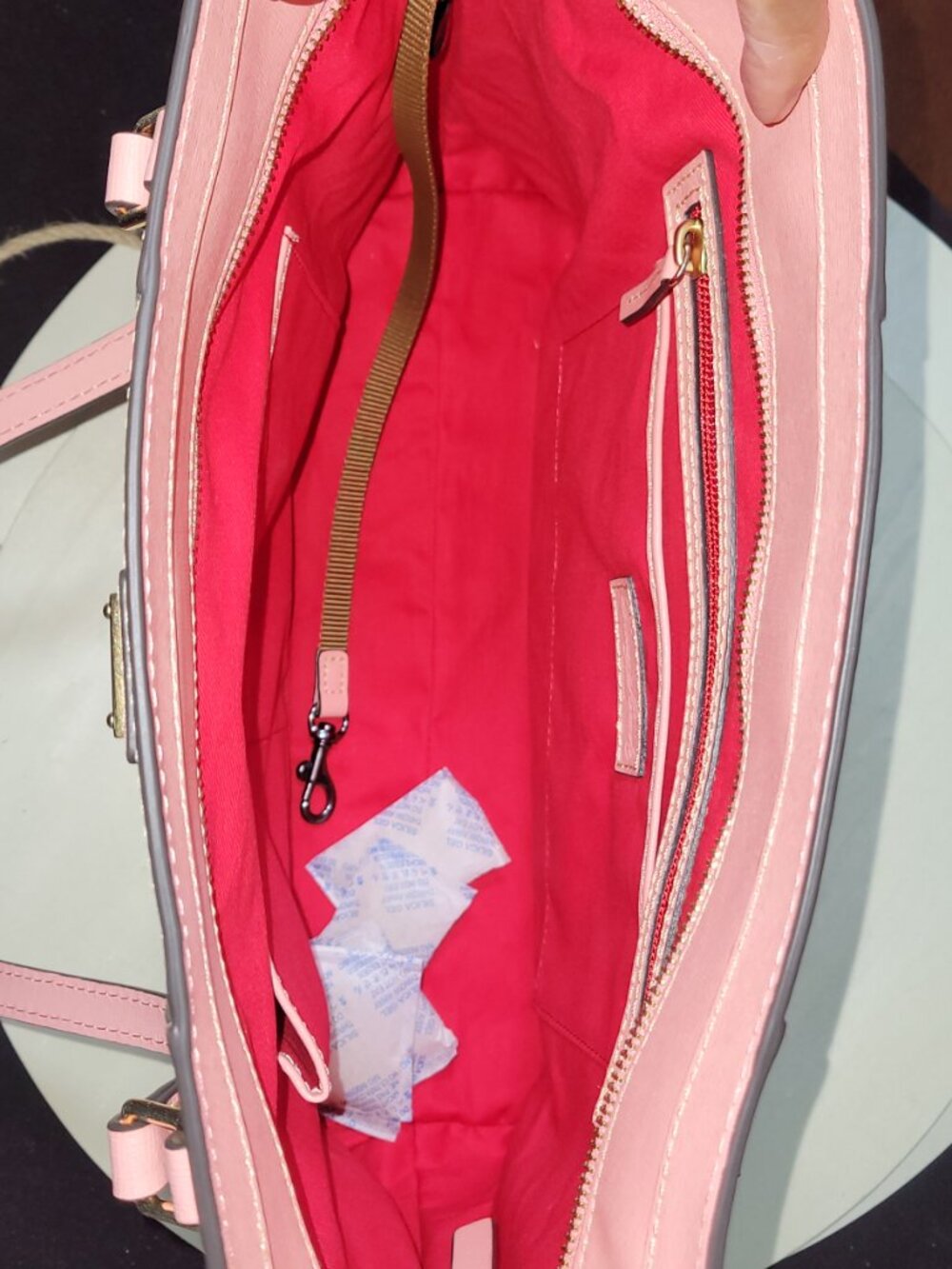 Dooney & Bourke Lexinton Shopper Pink Saffiano Leather  [Item #HL12] - Picture 12 of 14